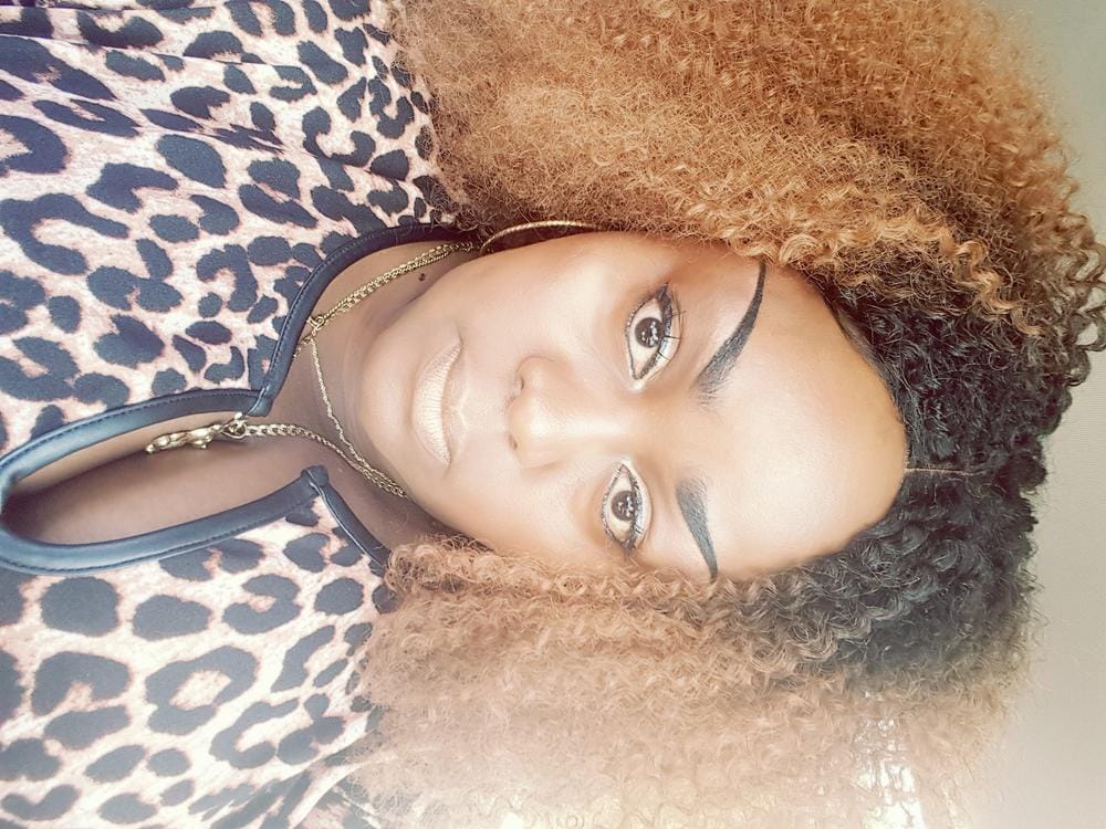 Customer photo review of Sensationnel Empress Curls Kinks & CO Textured Synthetic Lace Front Wig GAME CHANGER
