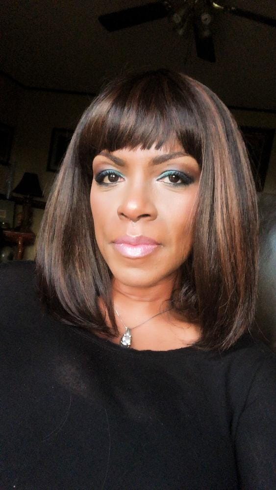 Customer photo review of Motown Tress Let's Lace Front Wig Swiss Synthetic Lace Deep Part LSDP FARA