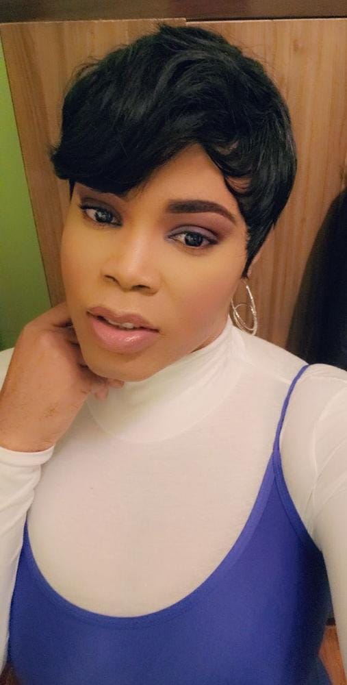 Customer photo review of Outre 100% Human Hair Premium Duby Wig PIXIE EDGE