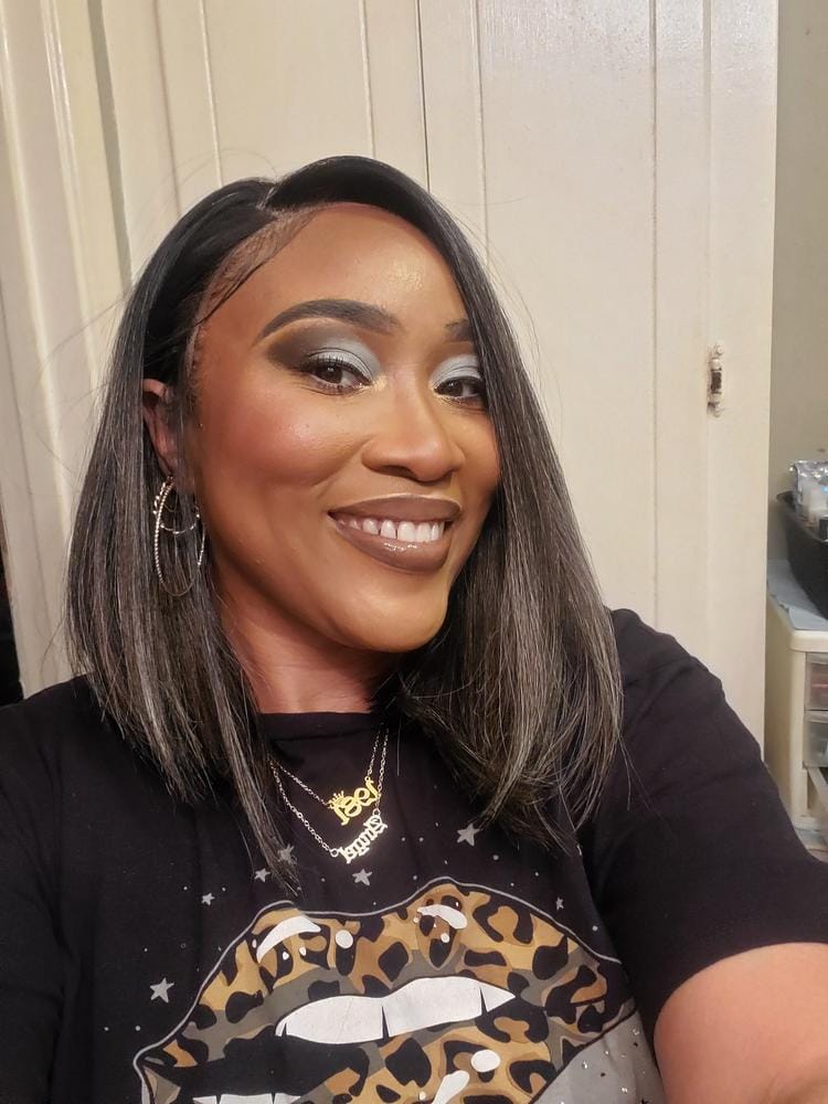 Customer photo review of Bobbi Boss Premium Synthetic 13x4 HD Glueless Deep Lace Wig - MLF256 VIVIENNE