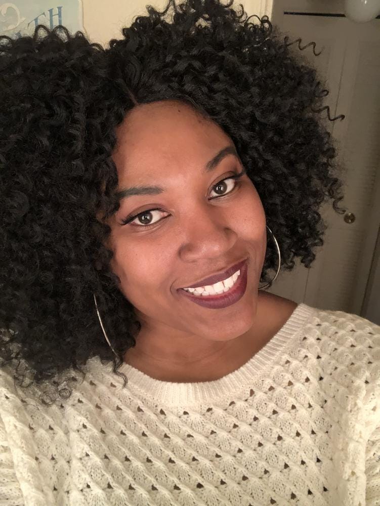 Customer photo review of Sensationnel Empress Curls Kinks & CO Synthetic Textured Lace Front Wig RULE BREAKER