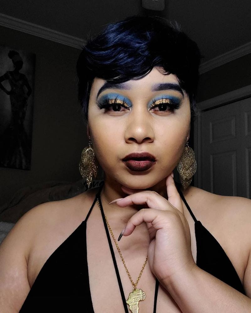 Customer photo review of Sensationnel Empress Curls Kinks & CO Textured Synthetic Lace Front Wig GAME CHANGER