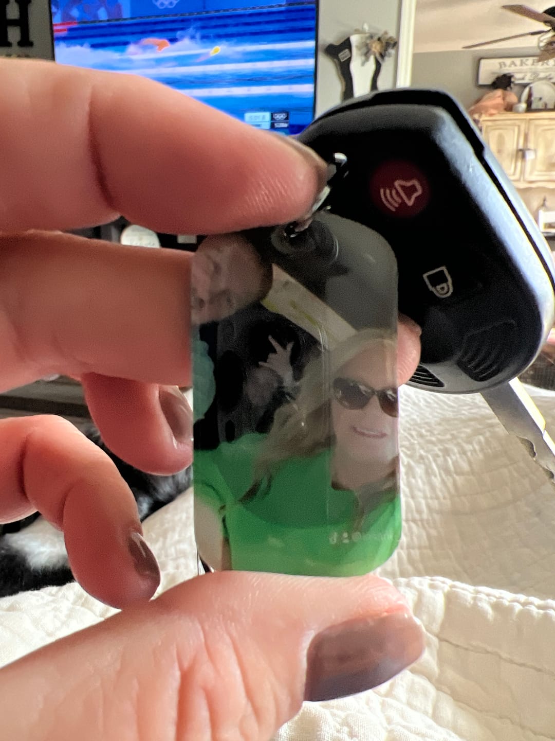 Customer photo review of I Promise To Be - Personalized Engraved Stainless Steel Keychain