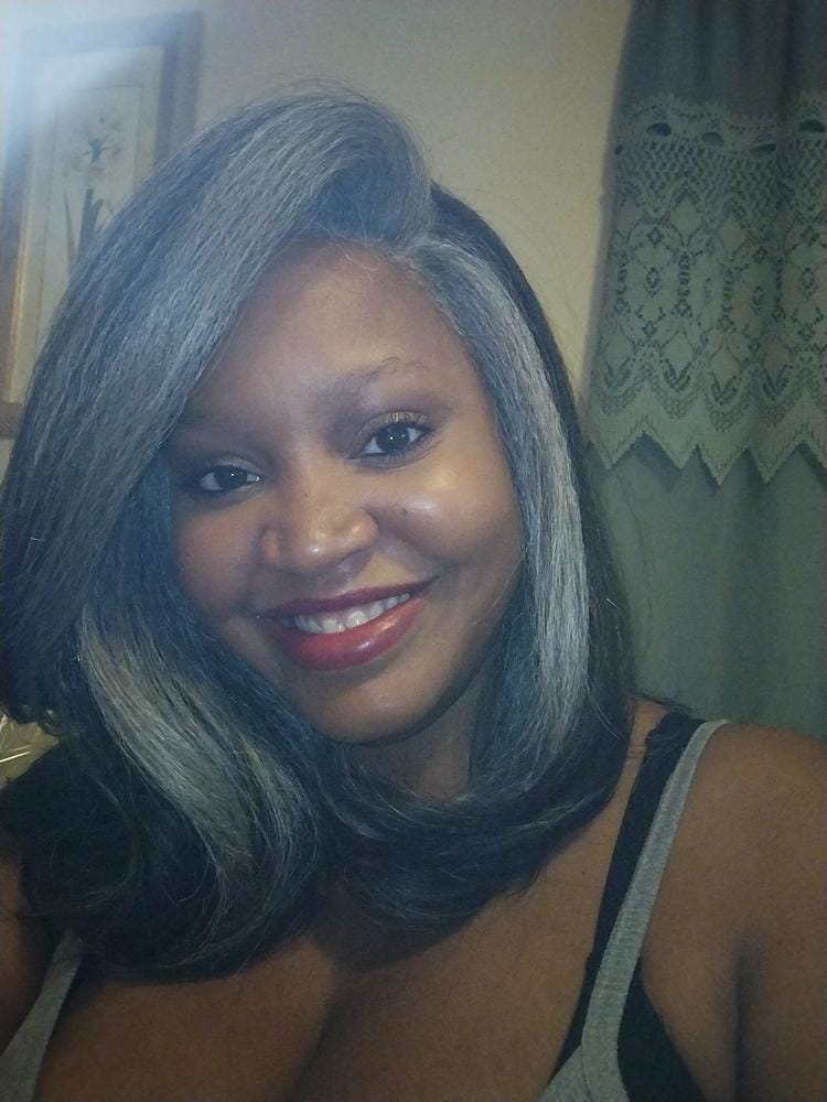 Customer photo review of Outre Soft & Natural Synthetic Lace Front Wig NEESHA 201