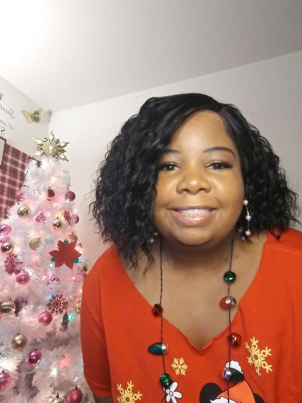 Customer photo review of Outre Synthetic Pre-Plucked HD Transparent Lace Front Wig- GRETA