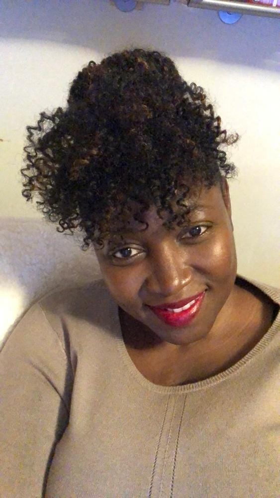 Customer photo review of Sensationnel Synthetic Instant Bun with Bang - FAIRY
