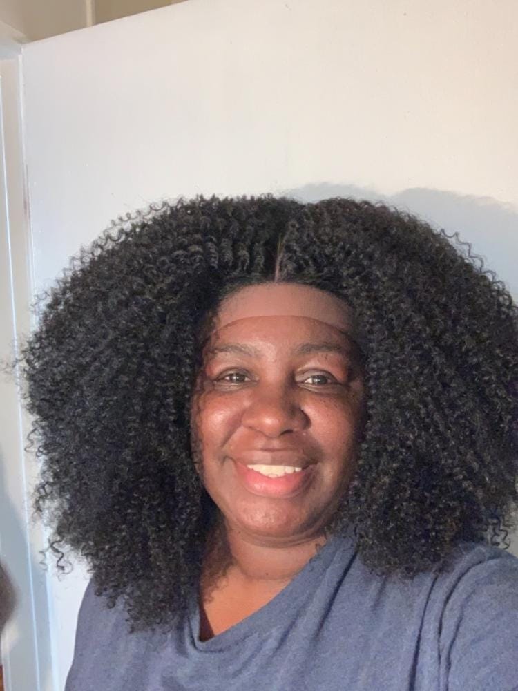 Customer photo review of Sensationnel Empress Curls Kinks & CO Textured Synthetic Lace Front Wig GAME CHANGER