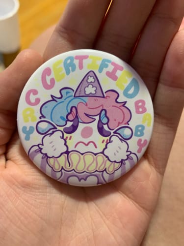 Customer photo review of Certified Crybaby Buttons