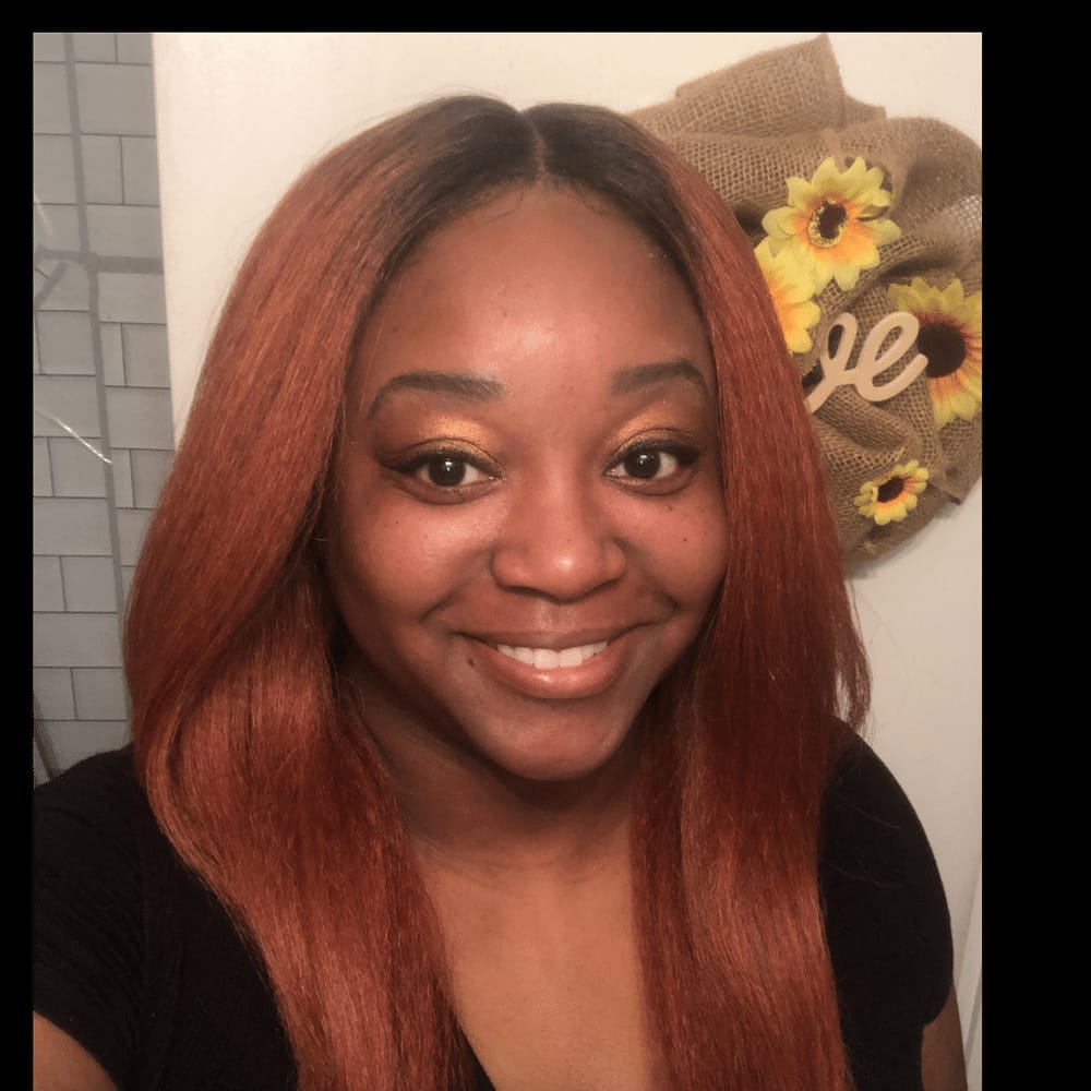 Customer photo review of Outre Soft & Natural Synthetic Lace Front Wig NEESHA 203