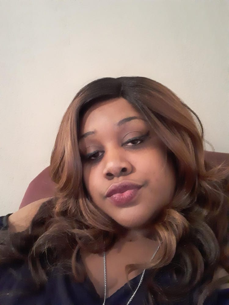 Customer photo review of Freetress Equal Brazilian Natural Synthetic Lace Front Invisible L Part Wig DANITY