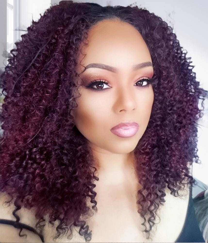 Customer photo review of Outre Human Hair Blend Big Beautiful Hair Clip In 9 - 4A KINKY CURLY