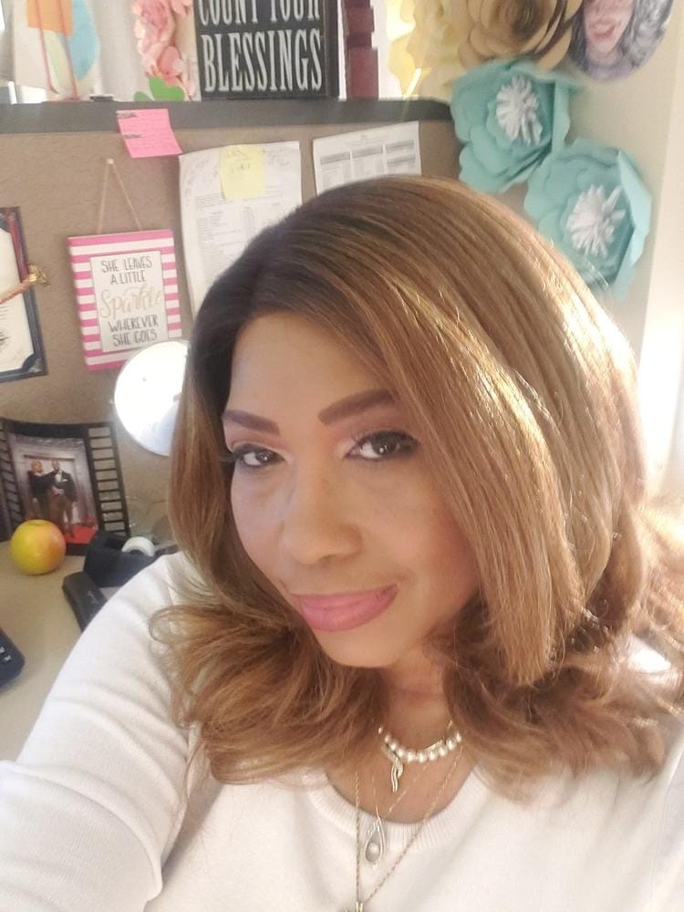 Customer photo review of Outre Perfect Hairline Synthetic HD Lace Wig - JULIANNE