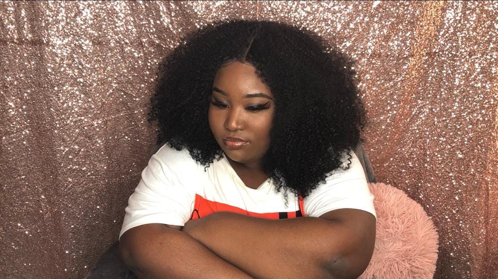 Customer photo review of Sensationnel Empress Curls Kinks & CO Textured Synthetic Lace Front Wig GAME CHANGER