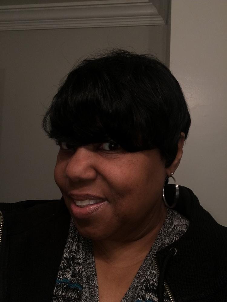 Customer photo review of Outre 100% Human Hair Premium Duby Wig PIXIE MOHAWK