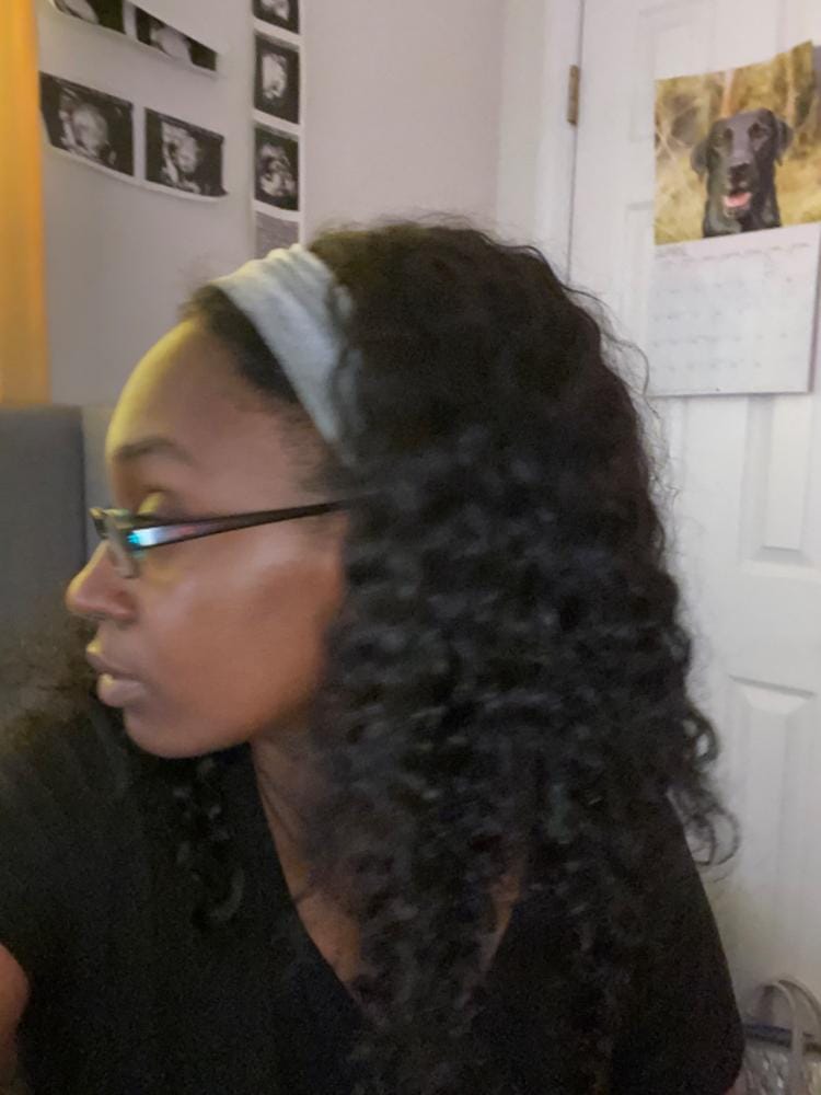 Customer photo review of Shake-N-Go Naked Nature Brazilian Natural 100% Human Hair Lace Part Wig - DEEP WAVE