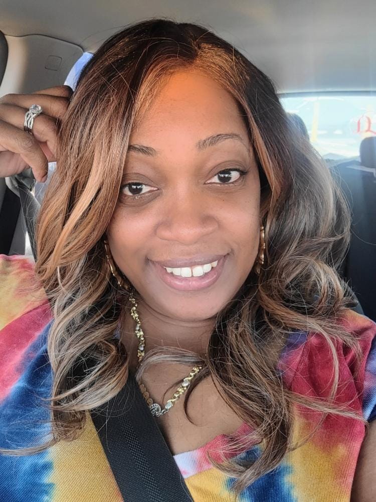 Customer photo review of Outre Melted Hairline Synthetic HD Lace Front Wig - BEGONIA