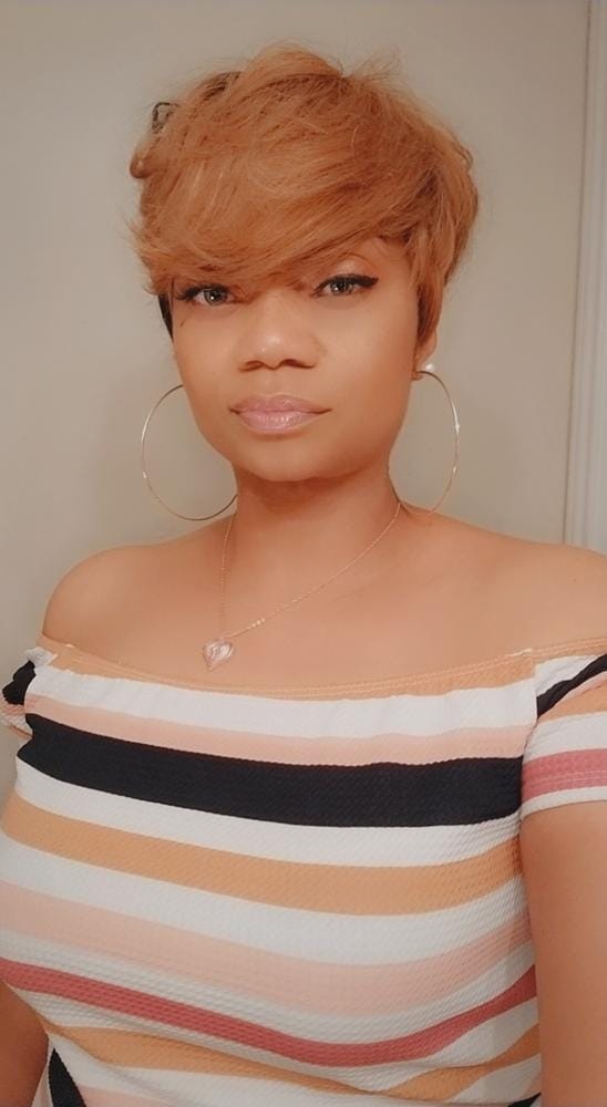 Customer photo review of Sensationnel Bump Collection Human Hair Wig FAB FRINGE