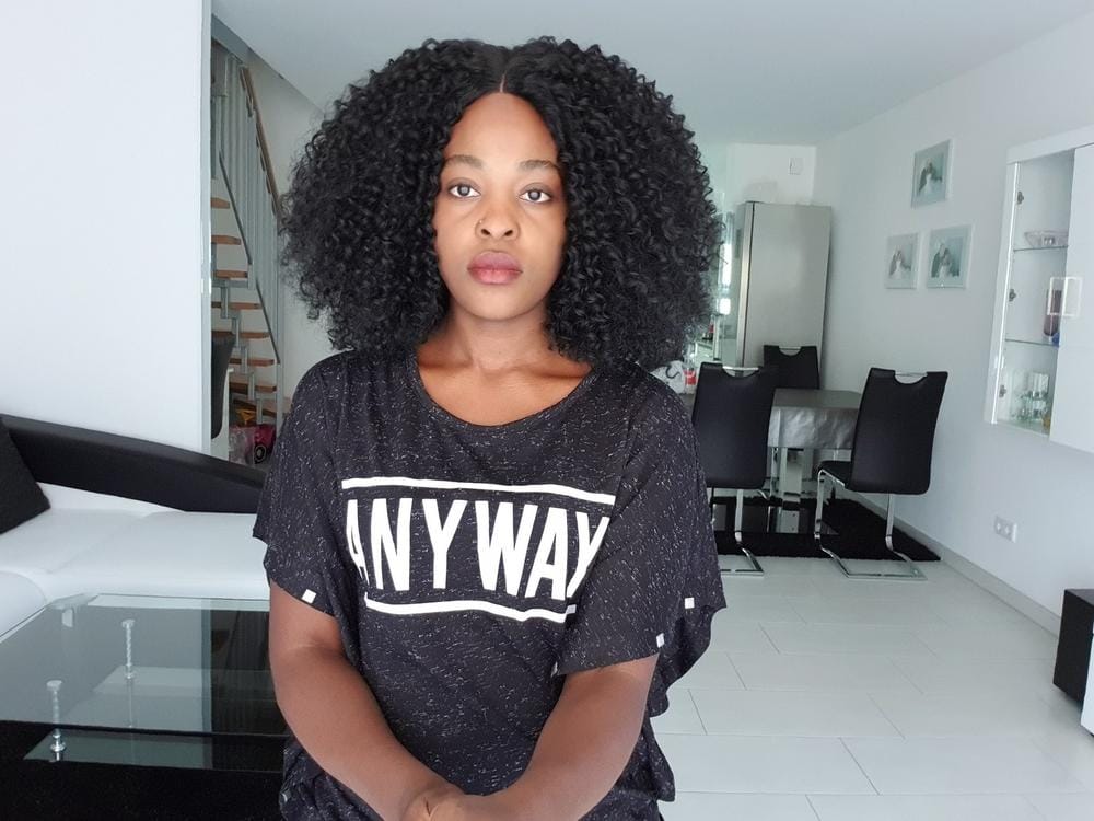 Customer photo review of Sensationnel Empress Curls Kinks & CO Textured Synthetic Lace Front Wig SHOW STOPPER