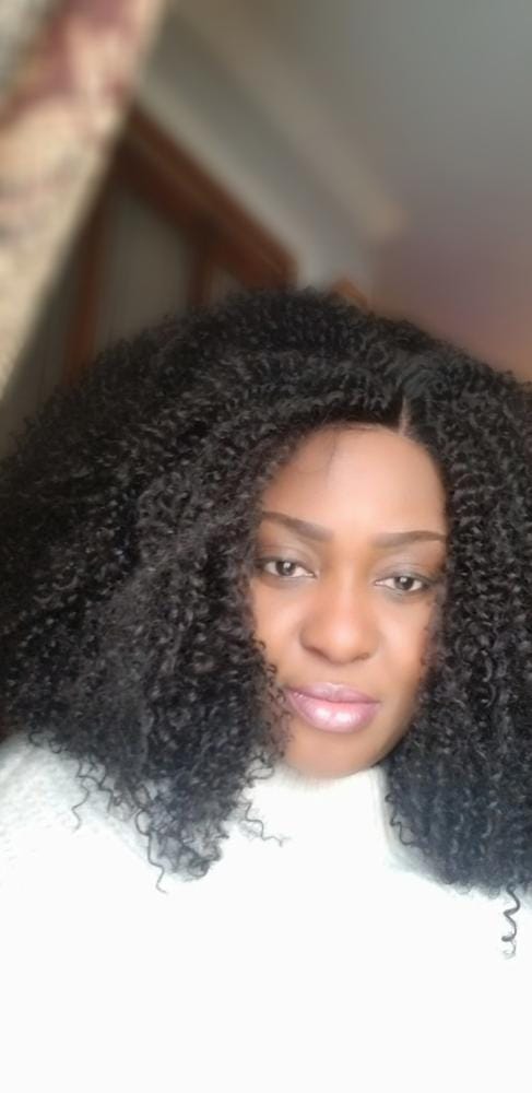 Customer photo review of Sensationnel Empress Curls Kinks & CO Textured Synthetic Lace Front Wig GAME CHANGER