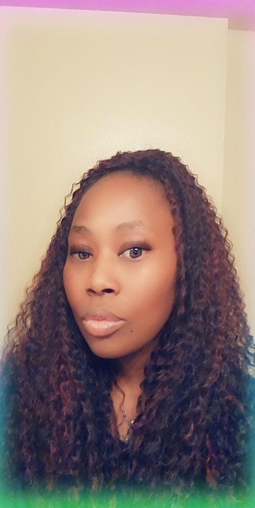 Customer photo review of Outre Soft & Natural Synthetic Lace Front Wig NEESHA 201