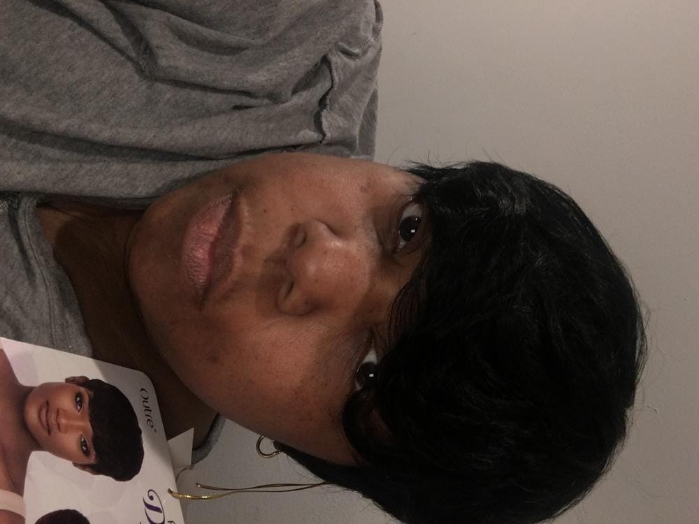 Customer photo review of Outre 100% Human Hair Premium Duby Wig PIXIE MOHAWK