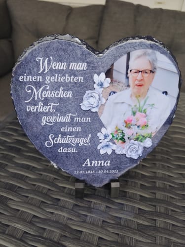 Customer photo review of Schutzengel - Individuelles Schieferherz