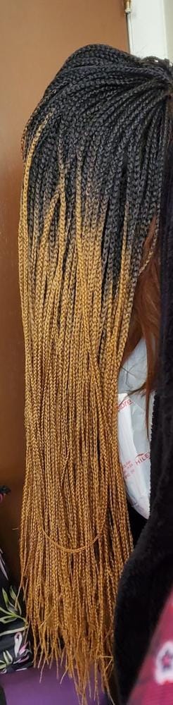 Customer photo review of Sensationnel Cloud 9 Synthetic 4x4 Lace Part Swiss Lace Wig - MICRO BOX BRAID 28"