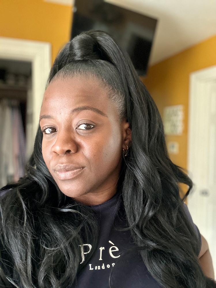 Customer photo review of Sensationnel Instant Up & Down Pony Wrap Synthetic Half Wig UD 11