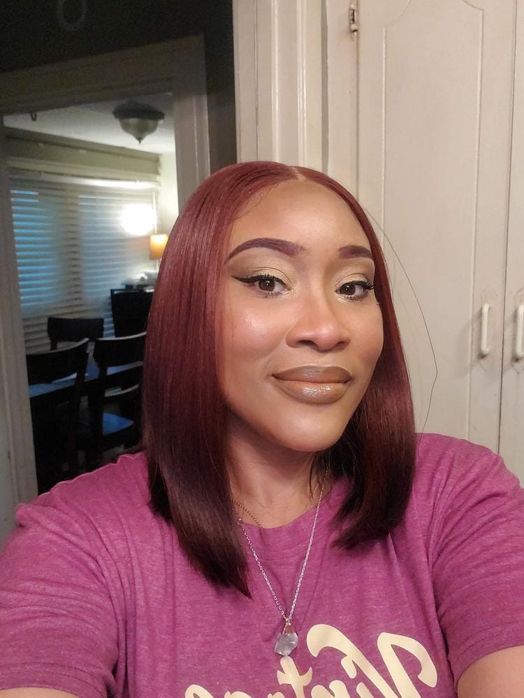 Customer photo review of Bobbi Boss Premium Synthetic 13x4 HD Glueless Deep Lace Wig - MLF256 VIVIENNE