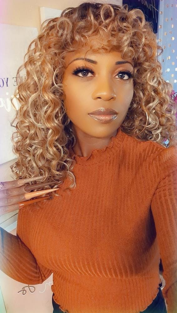 Customer photo review of Outre Wigpop Synthetic Full Wig - LEANZA