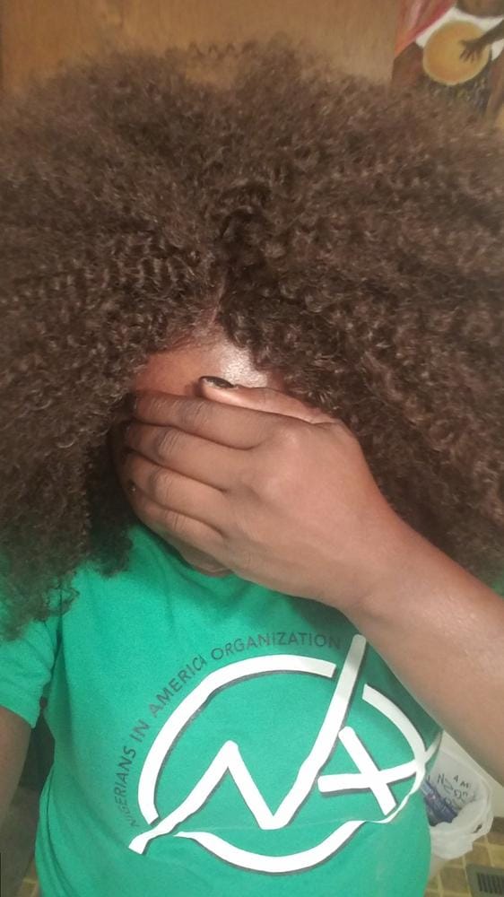 Customer photo review of Sensationnel Empress Curls Kinks & CO Textured Synthetic Lace Front Wig GAME CHANGER