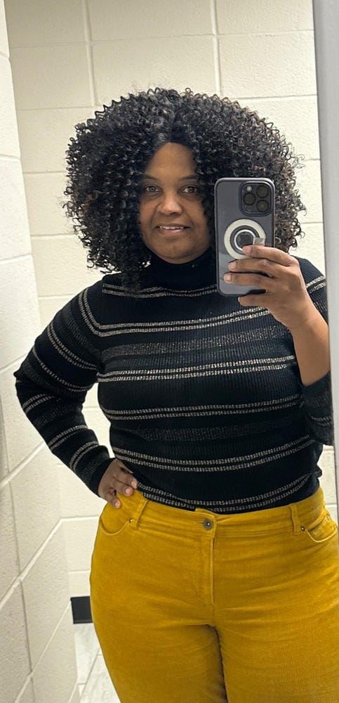 Customer photo review of Sensationnel Empress Curls Kinks & CO Synthetic Textured Lace Front Wig RULE BREAKER