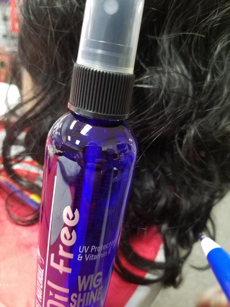 Customer photo review of Bonfi Natural Organic Wig Shine For Dull / Dry Human and Synthetic Hair 4 oz