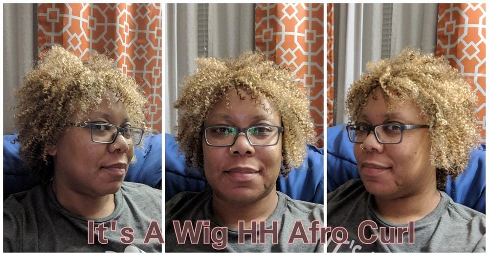 Customer photo review of It's a Cap Weave Human Hair Wig AFRO CURL