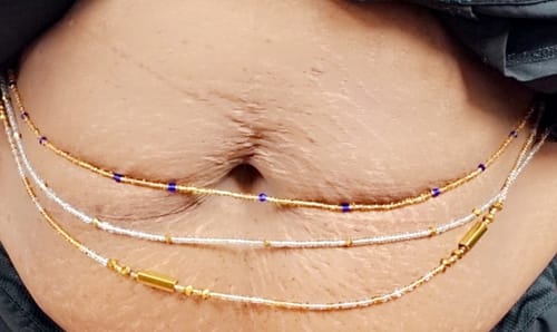 Customer photo review of Rich in Life Tie On Waist Beads
