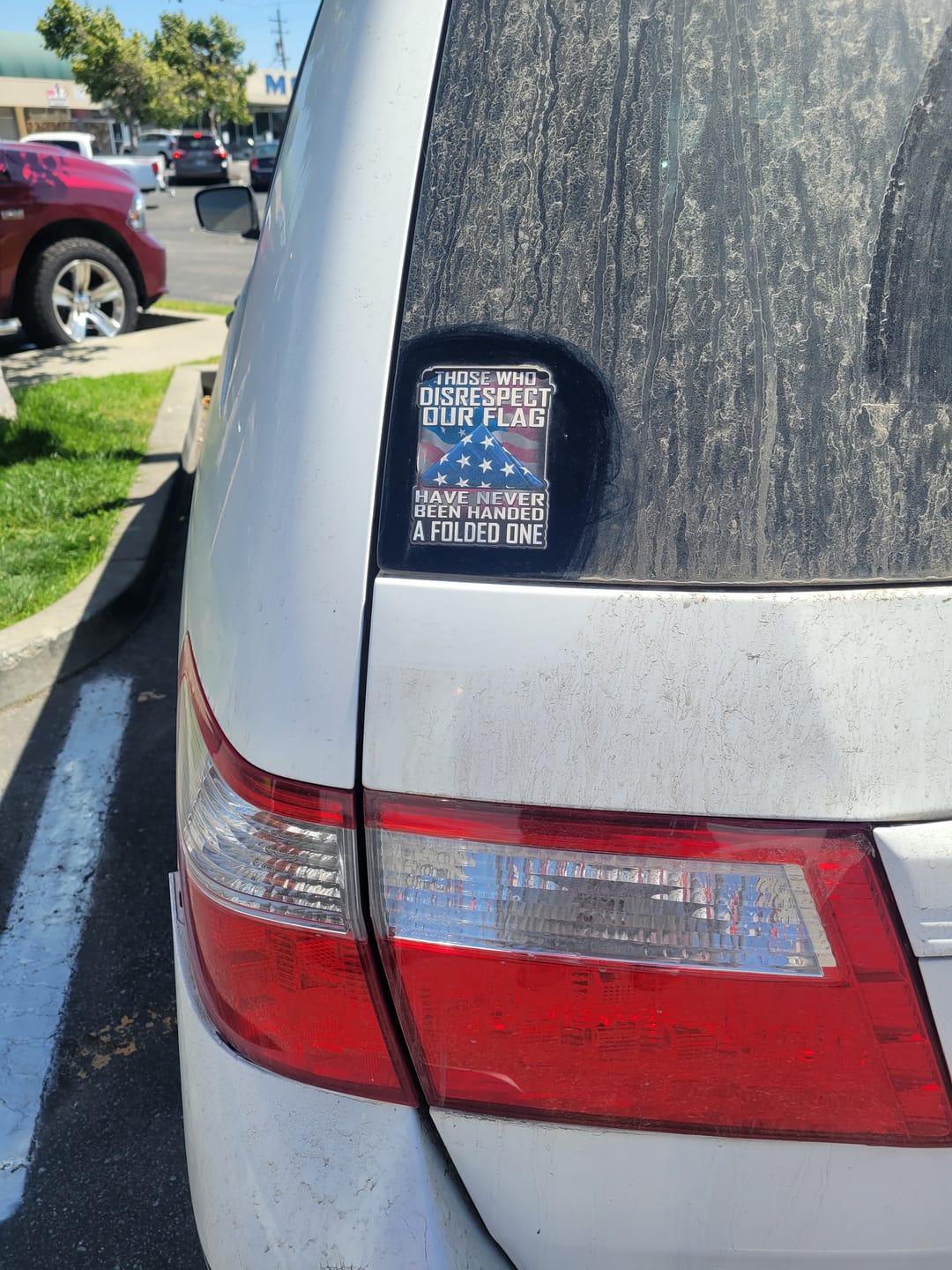 Customer photo review of Those Who Disrespect Our Flag Have Never Been Handed A Folded One Decal