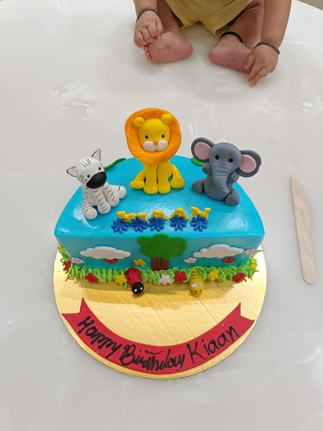 Customer photo review of Half Jungle Design Cake