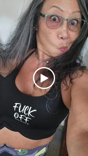 Customer video review of Salty Savage Ladies "Fuck Off” V Cut Sports Bra