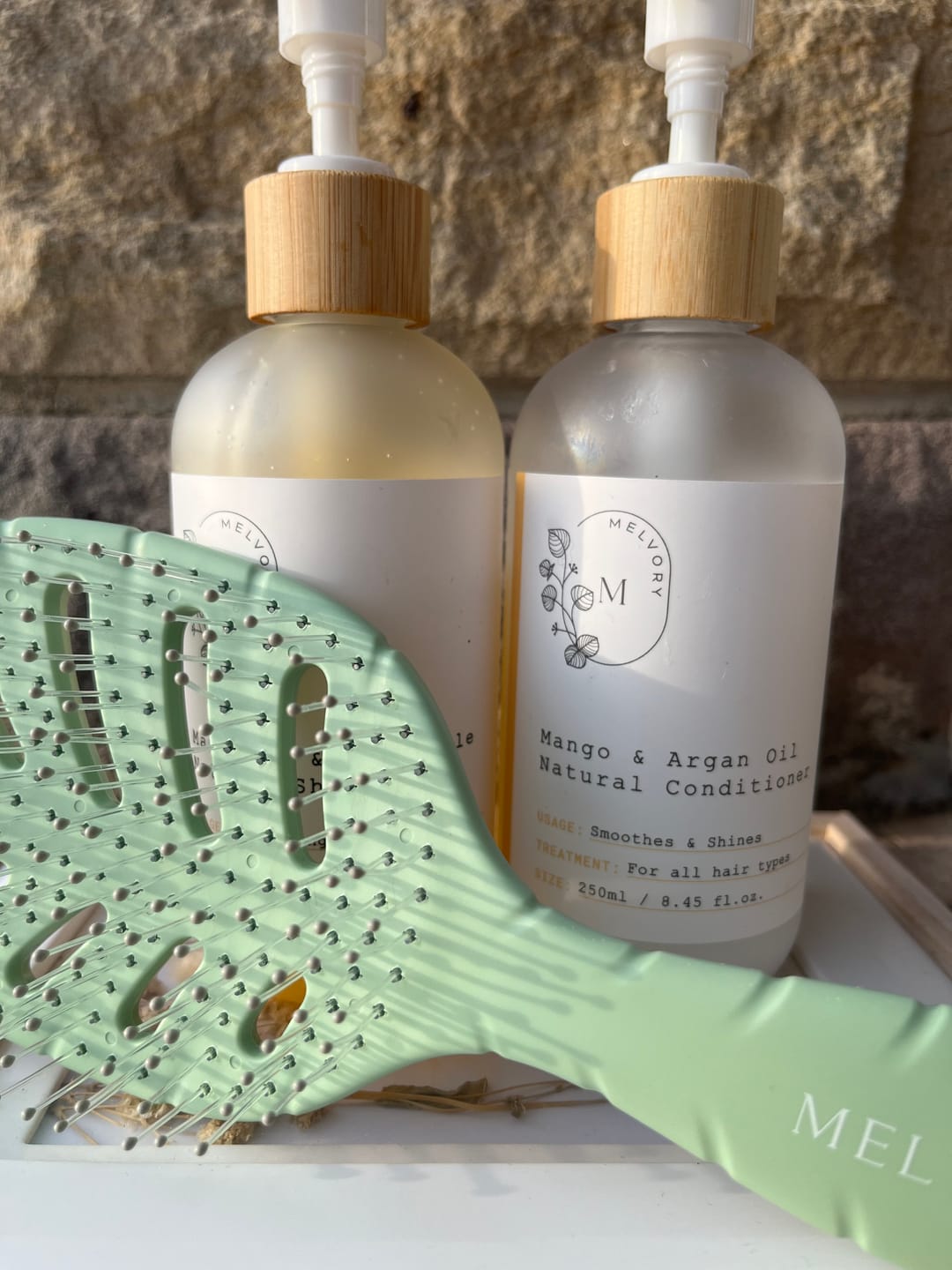Customer photo review of SHAMPOO, CONDITIONER & HAIR BRUSH BUNDLE