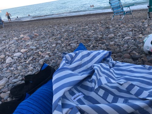 Customer photo review of Bolsa MyBigBag Rayas Azul