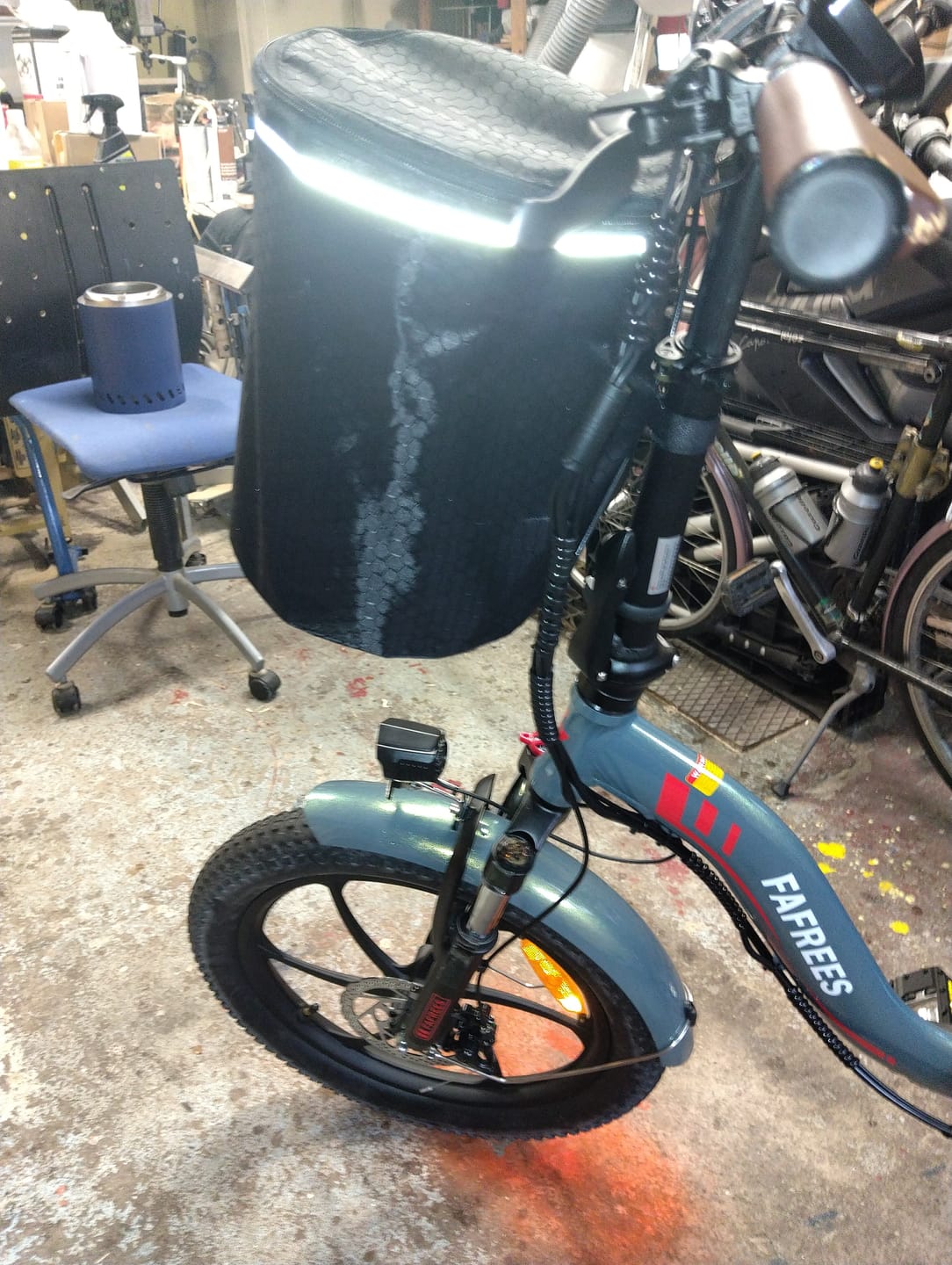Customer photo review of Foldable Bicycle Front Basket