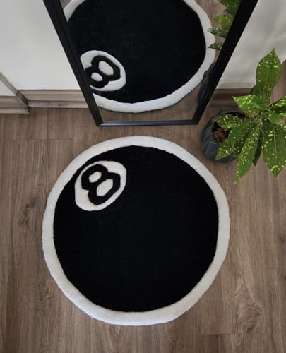 Customer photo review of Black 8 Ball Floor Mat