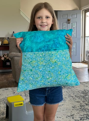 Customer photo review of Reading Pillow / Pocket Book Pillow Pattern in Two Sizes | Digital PDF Pattern