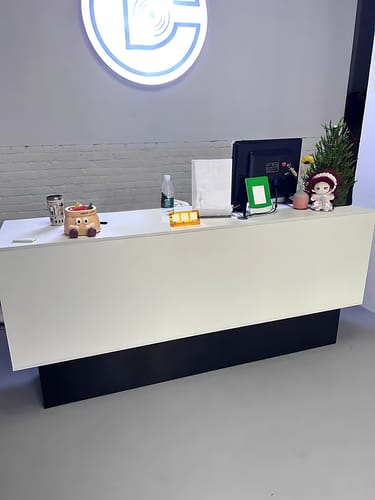 Customer photo review of Simple Cashier Counter Small Front Desk Store Counter