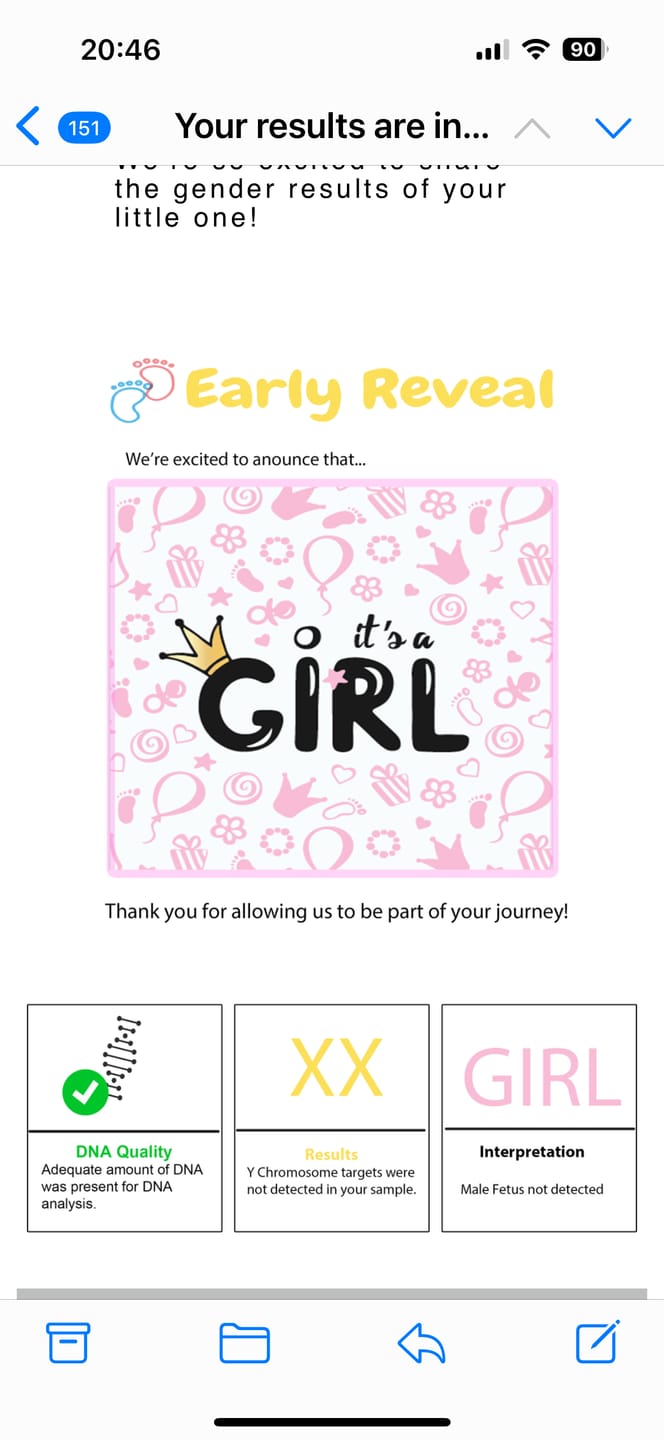 Customer photo review of EarlyReveal Tap DNA Gender Test Over 99% Accurate | Painless & Needle Free | Next Day Results