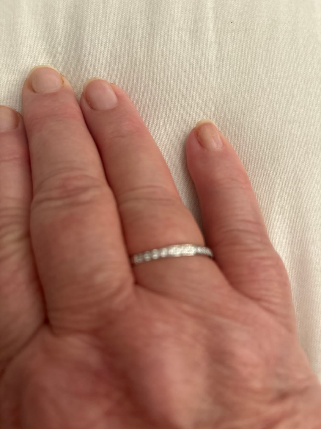 Customer photo review of White Gold 2mm Half Glitz Ring