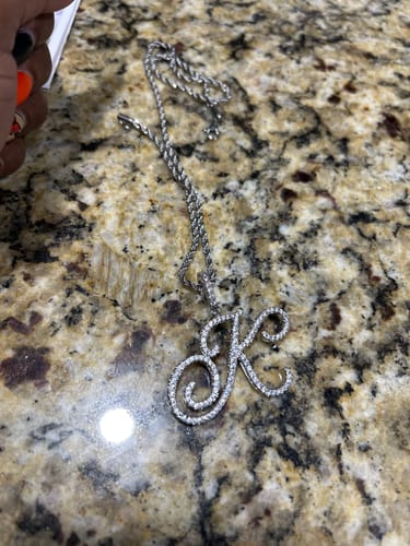 Customer photo review of Luxe Diamond Initial Necklace