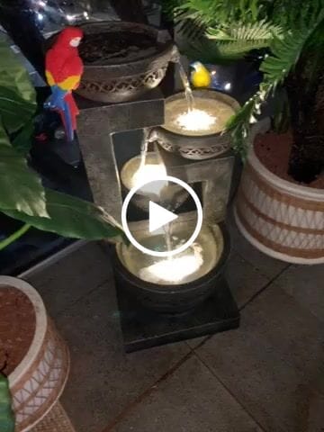 Customer video review of Casana 4-Tier Cascading Bowls Fountain - 85cm