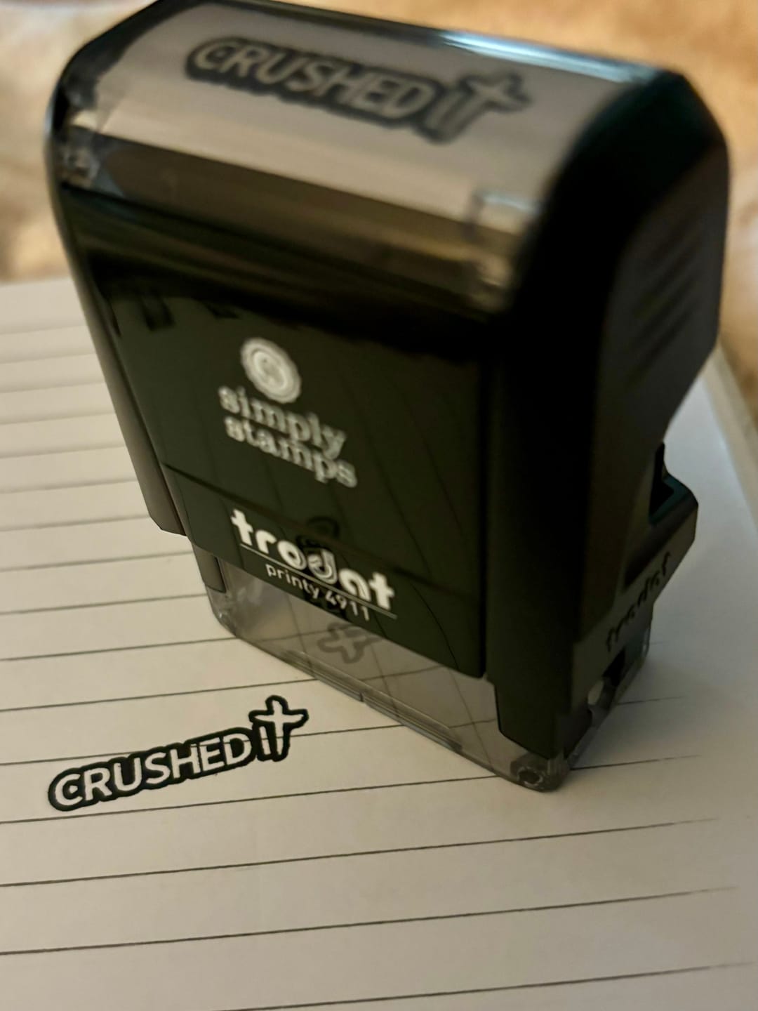 Customer photo review of Rubber Stamp ¦  Rectangular Self-Inking Stamp min. 10mm x 26mm (4910) ¦ US