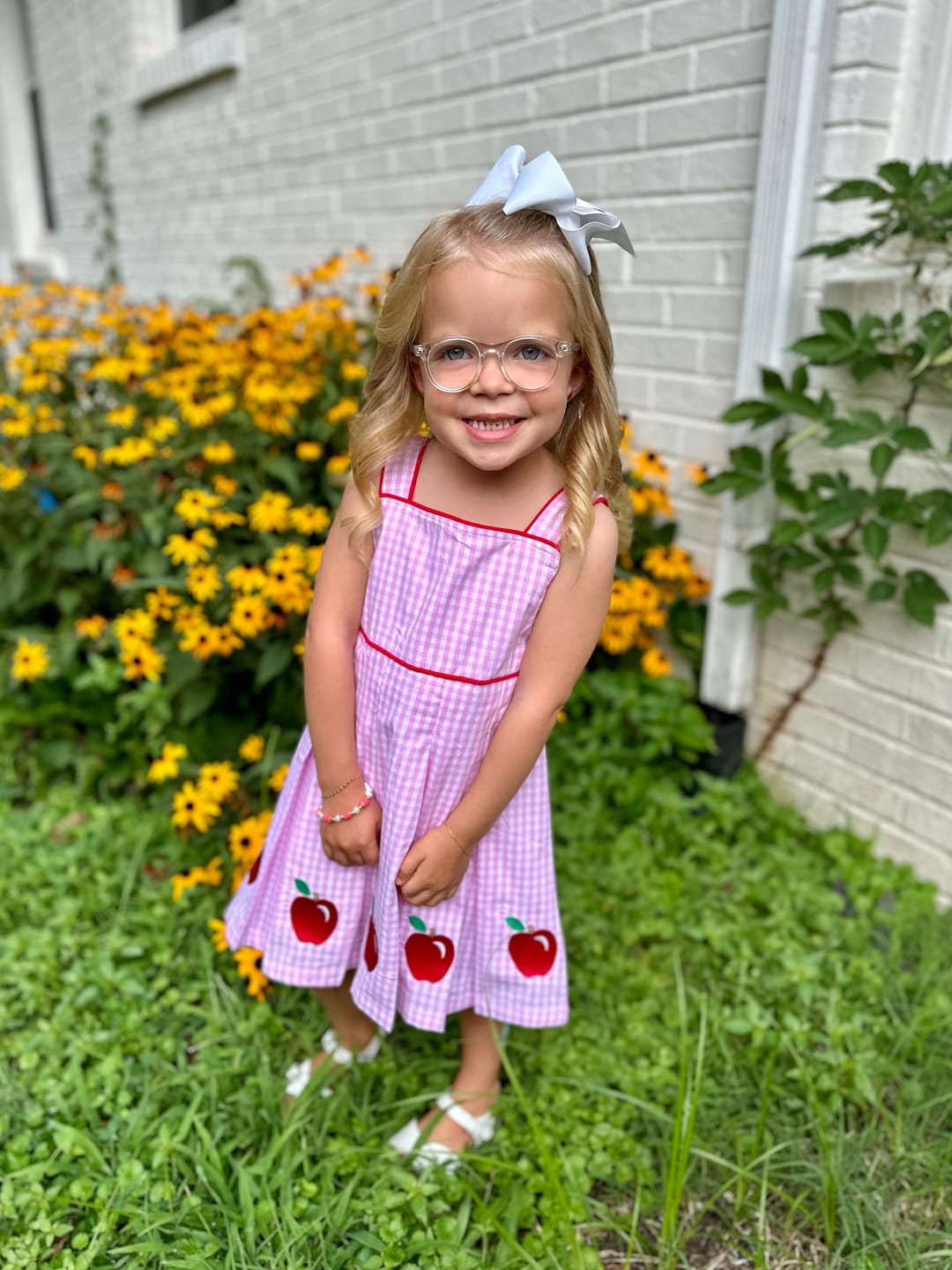Customer photo review of Smart Apple Pink Gingham Chloe Dress